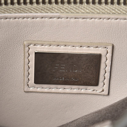 Fendi Vitello Seta Shiny Nappa Medium Peekaboo Iconic Satchel Carbone Grigio Polvere 6 of 12