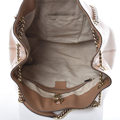 Gucci Pebbled Calfskin Medium Soho Chain Shoulder Bag Camelia 7 of 11