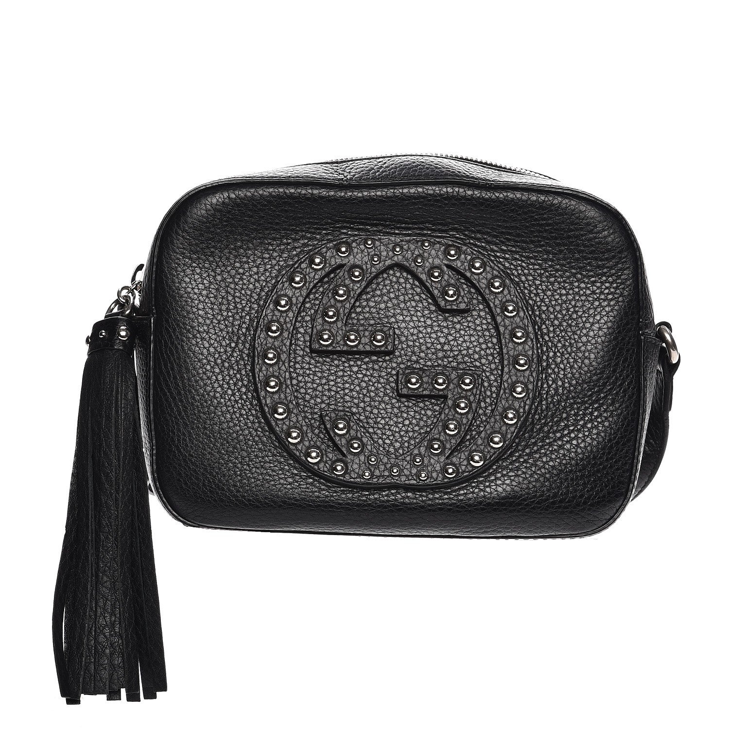 Gucci Pebbled Calfskin Studded Small Soho Disco Bag Black 1 of 8