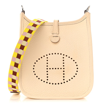 Hermes Taurillon Clemence Maxi Quadrille Evelyne TPM Nata Citron Rouge H Mauve Sylvestre 1 of 11