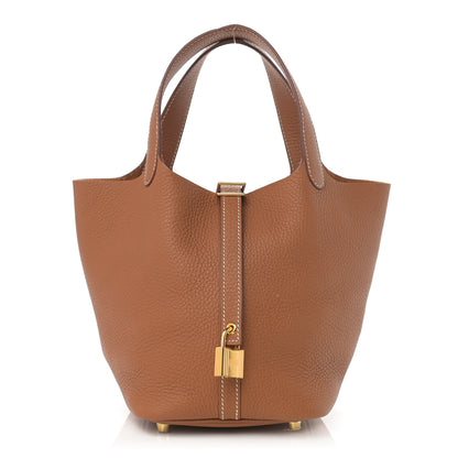 Hermes Taurillon Clemence Picotin Lock 18 PM Gold 1 of 13