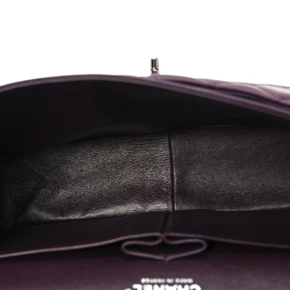Chanel Lambskin Quilted Jumbo Double Flap Dark Purple 5 of 12