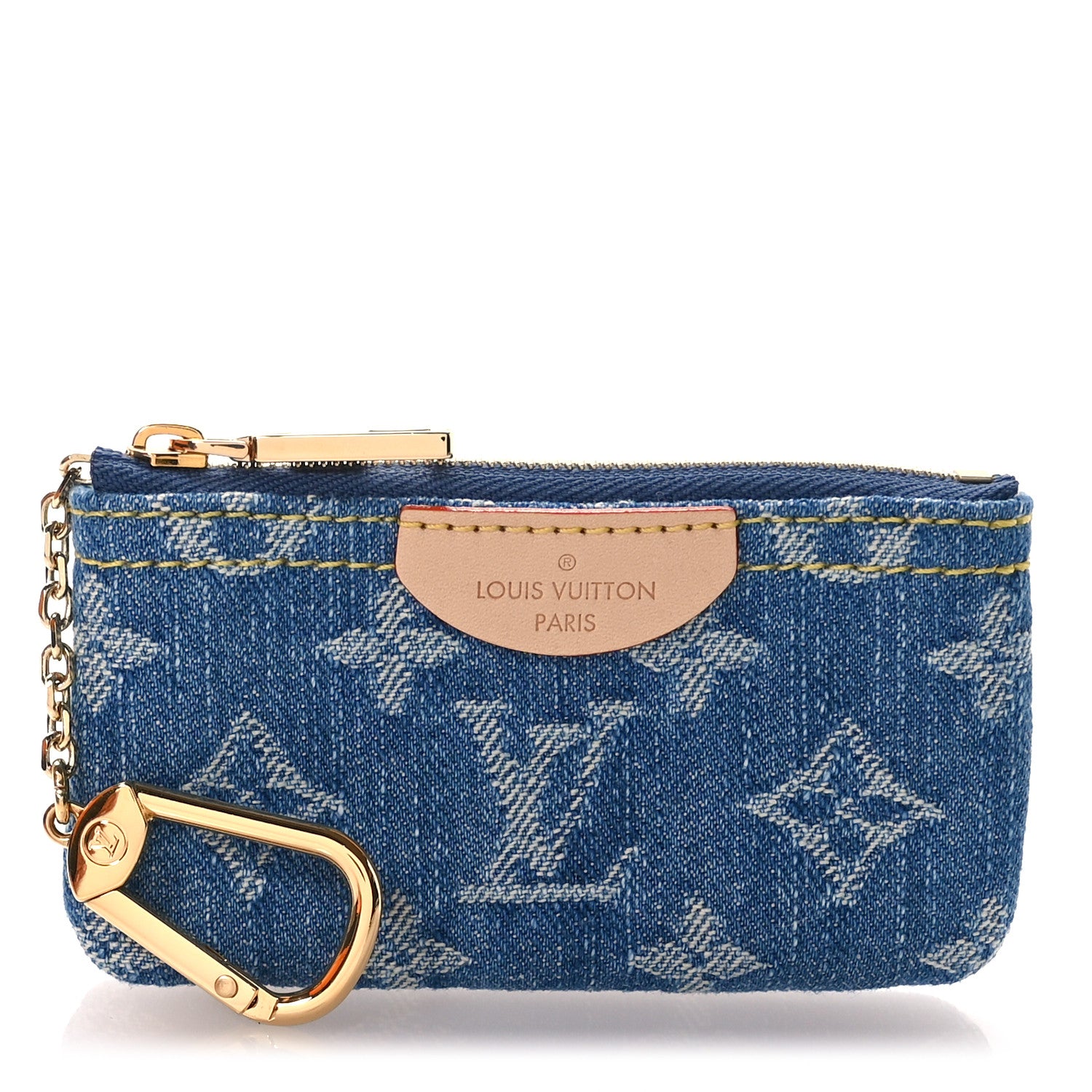 Louis Vuitton Monogram Denim Key Pouch Denim Blue 1 of 7