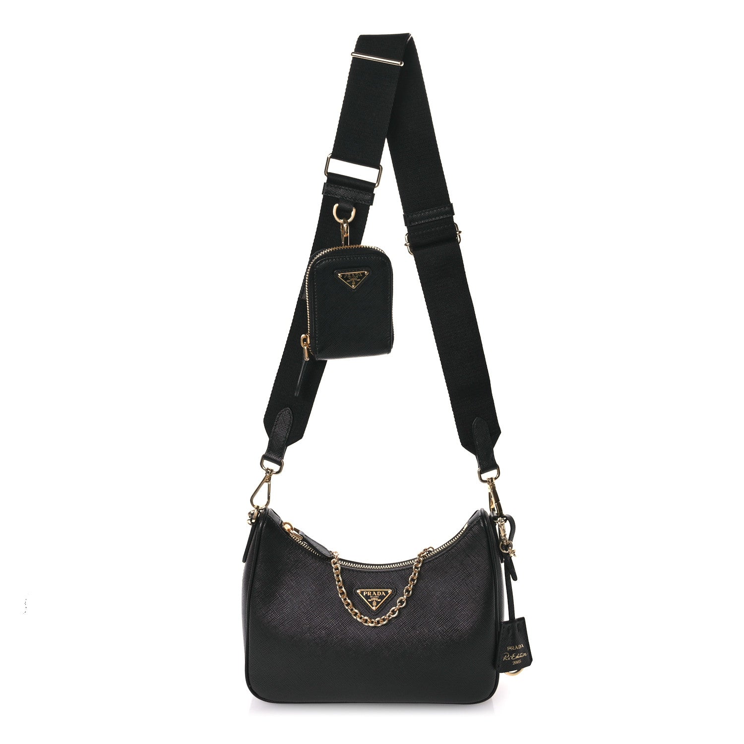 Prada Saffiano Lux Re-Edition 2005 Shoulder Bag Black 1 of 11