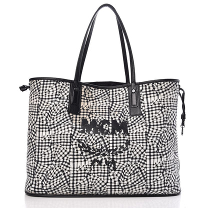 MCM Visetos Large Liz Reversible Shopper Tote Black 5 of 14