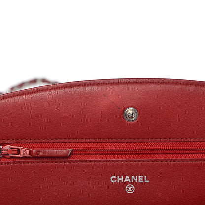 Chanel Patent Quilted Brilliant Wallet On Chain WOC Red 9 of 13