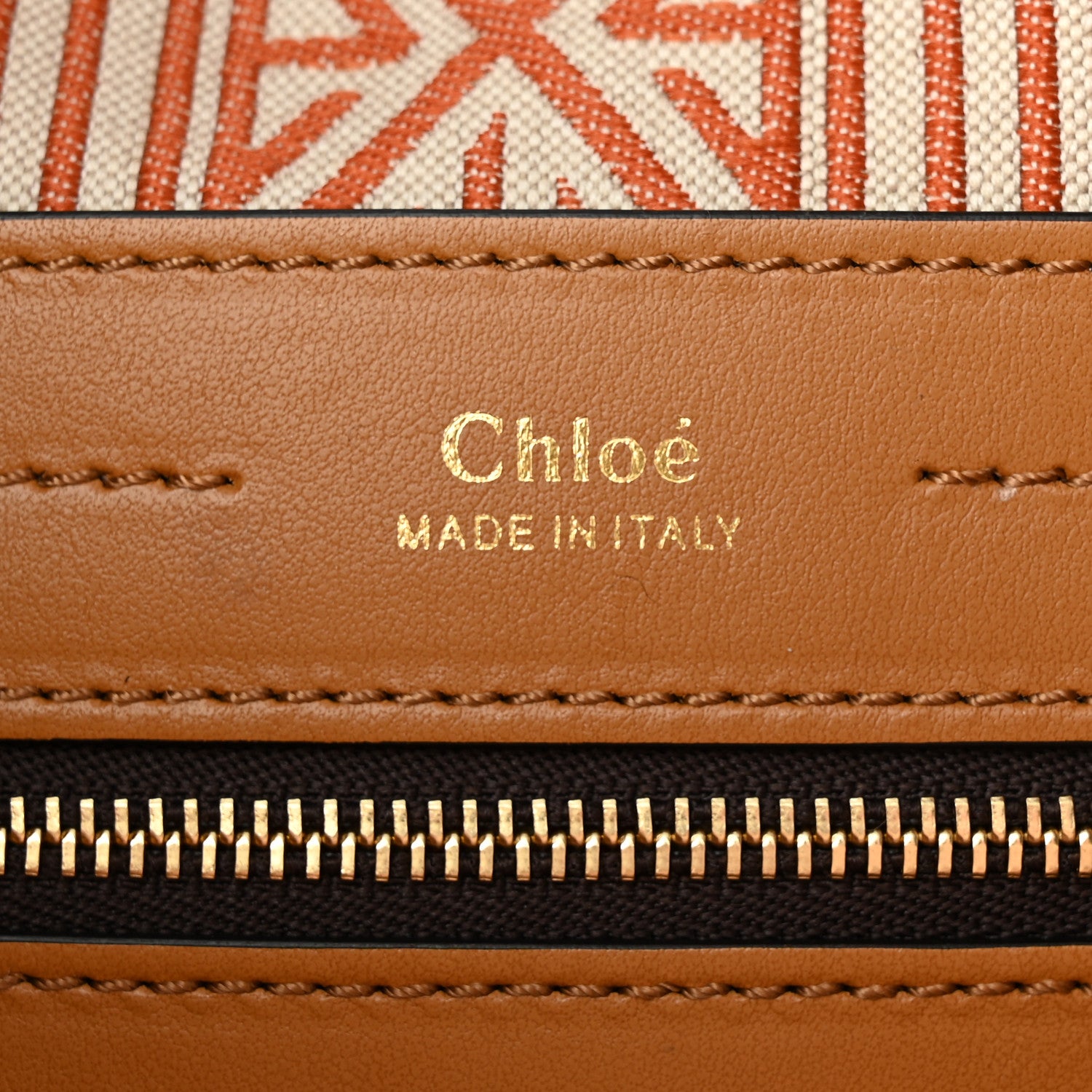 Chloe Calfskin Wool Medium Daria Tan Multicolor 7 of 10