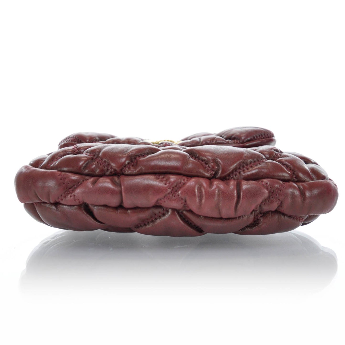 Lambskin Mini Bubble Quilt Flap Bordeaux