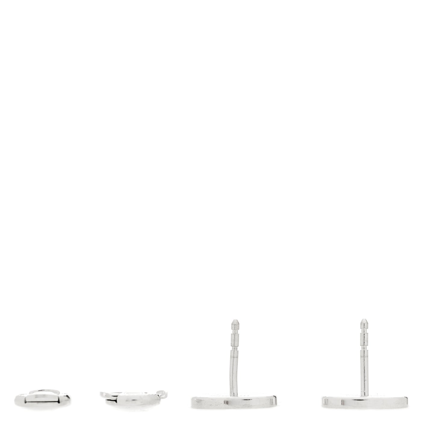 18K White Gold Diamond Chaine d'Ancre Contour Stud Earrings