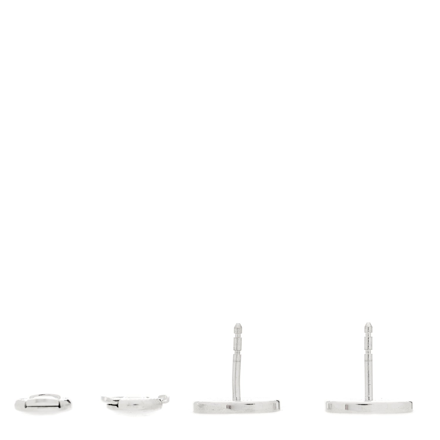 Hermes 18K White Gold Diamond Chaine d'Ancre Contour Stud Earrings 3 of 5