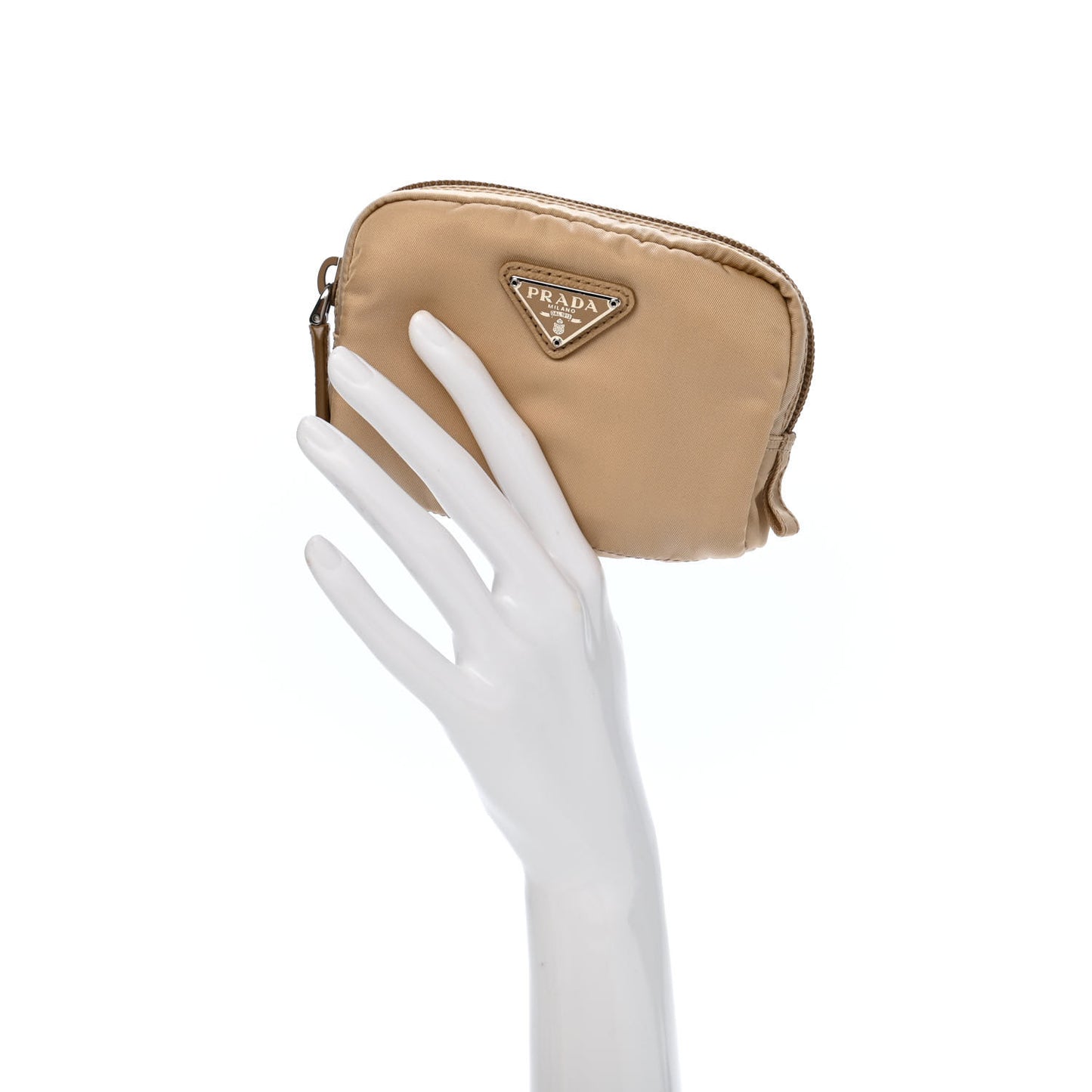 Tessuto Nylon Vela Cosmetic Pouch Cammeo