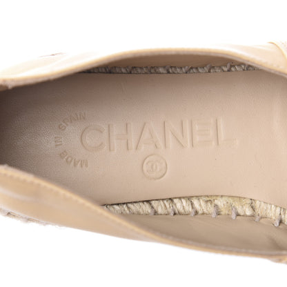Chanel Lambskin CC Espadrilles 37 Beige Black 9 of 10