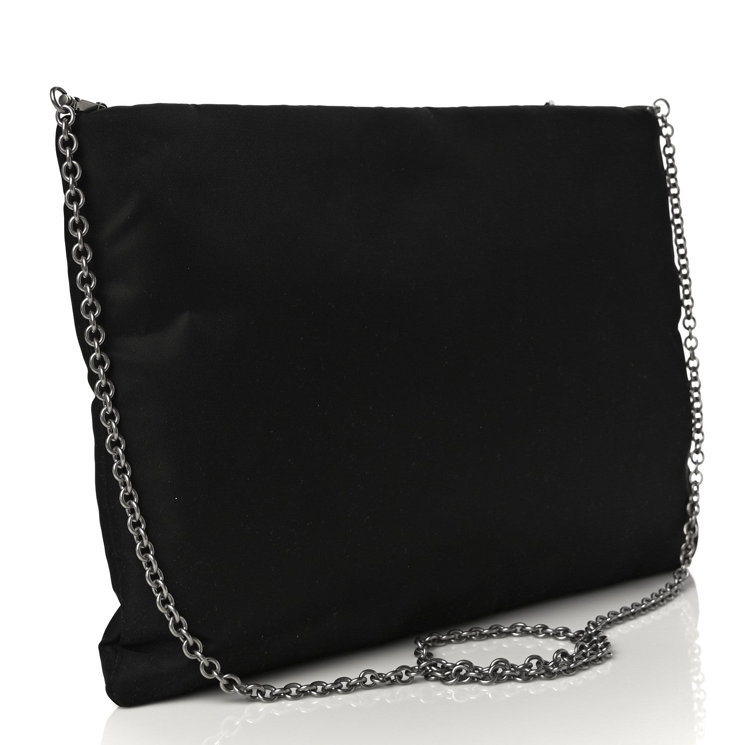 Prada Tessuto Nylon Soft Calf Chain Bag Black 5 of 9