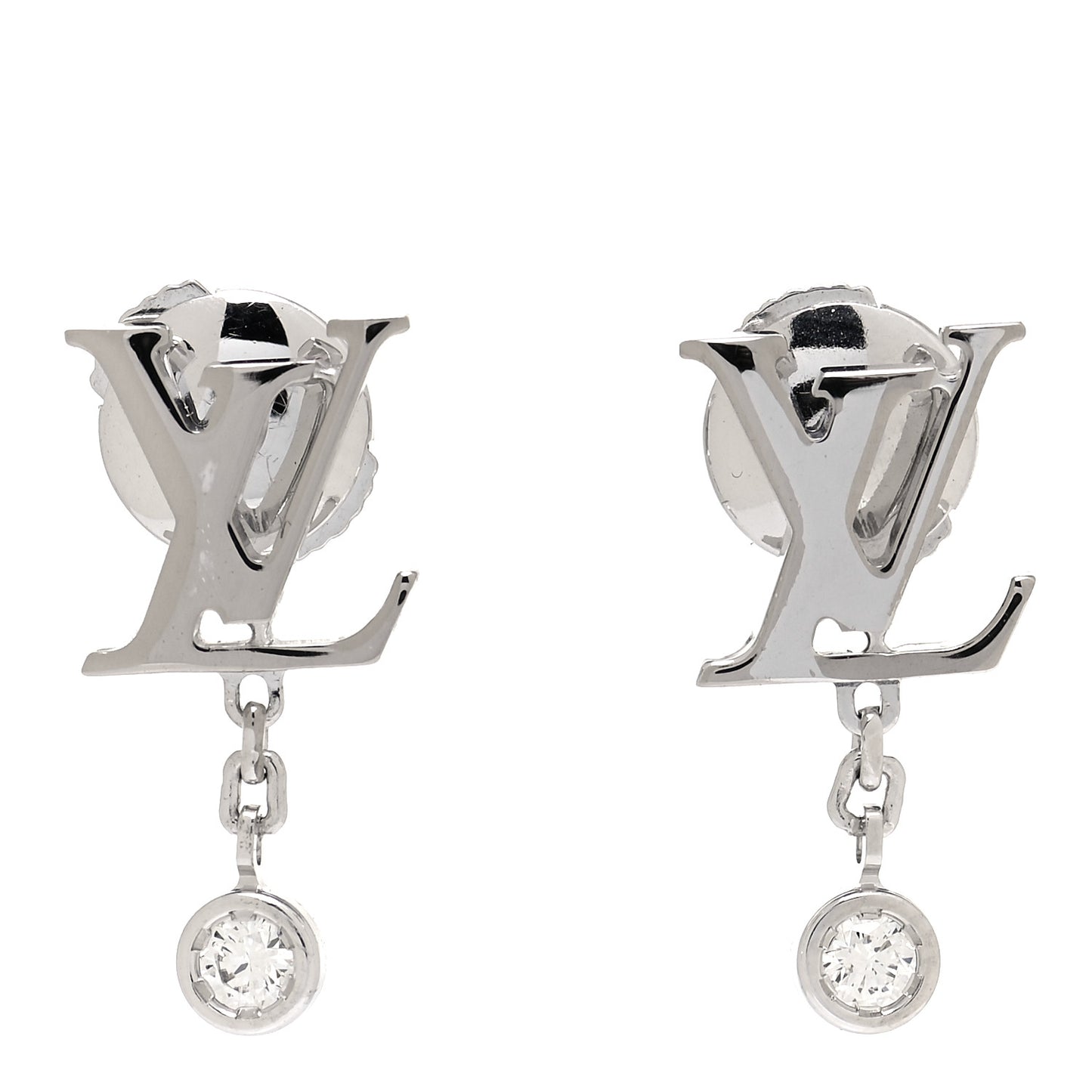 18K White Gold Diamond Idylle Blossom LV Stud Earrings
