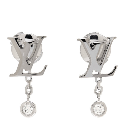 Louis Vuitton 18K White Gold Diamond Idylle Blossom LV Stud Earrings 1 of 6