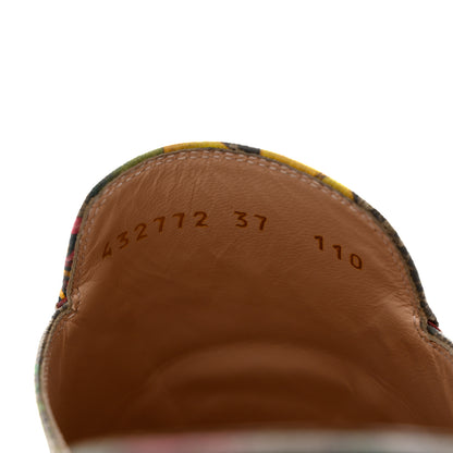Gucci GG Supreme Monogram Flora Womens Princetown Slippers 37 Beige Ebony Multicolor Rosso 6 of 9