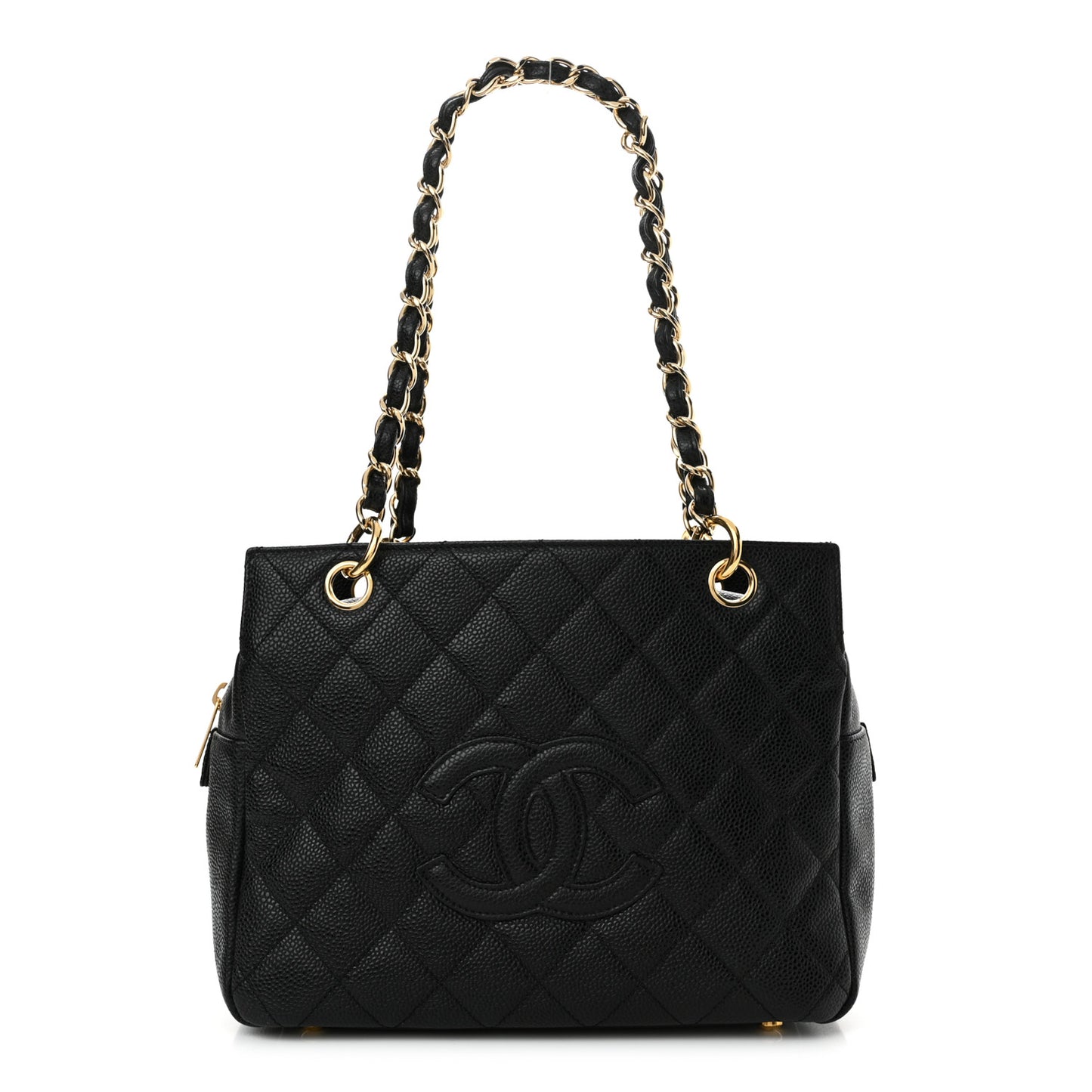 Caviar Quilted Petit Timeless Tote PTT Black