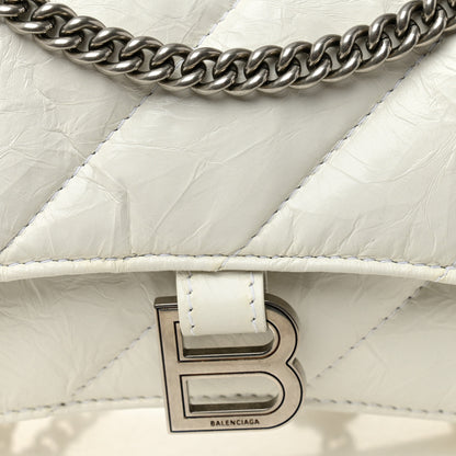 Balenciaga Crushed Calfskin Quilted Small Crush Chain Bag Optic White 8 of 10