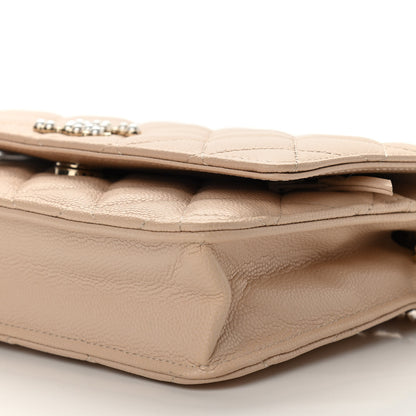 Chanel Caviar Quilted Coco Candy Wallet On Chain WOC Beige 11 of 12