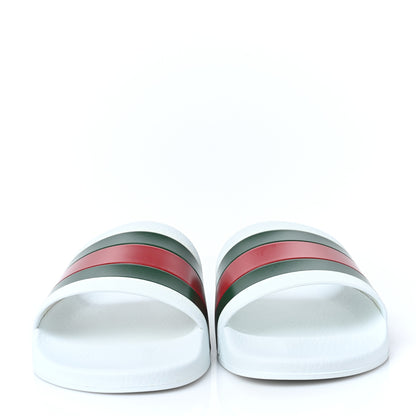 Gucci Rubber Web Mens Pool Slide Sandals 11 Great White 2 of 7