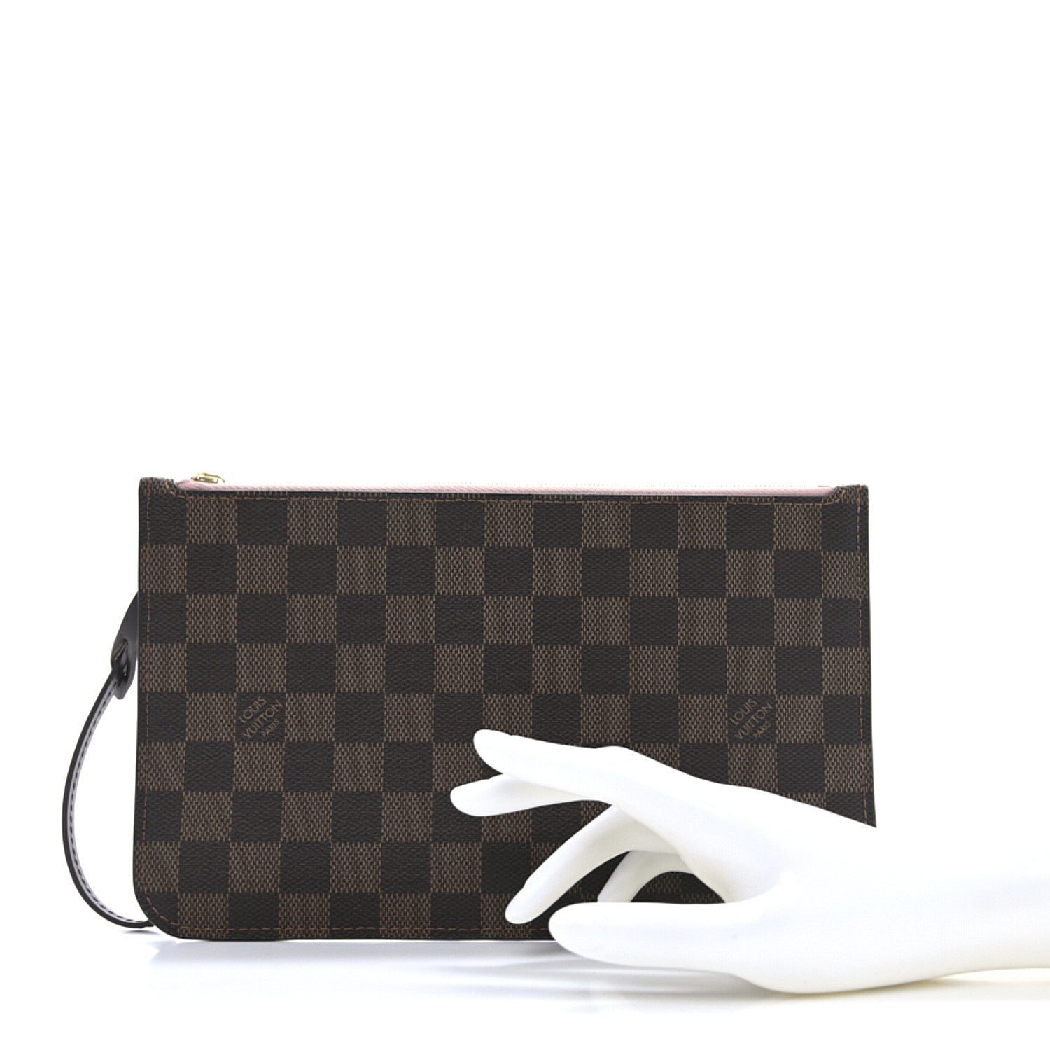Louis Vuitton Damier Ebene Neverfull MM GM Pochette Rose Ballerine 2 of 7