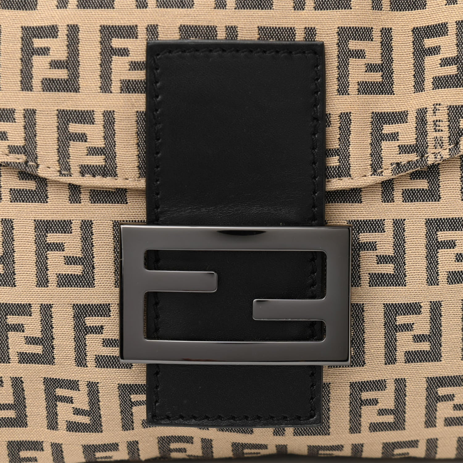 Fendi Zucchino Vitello Baguette Beige Black 8 of 11