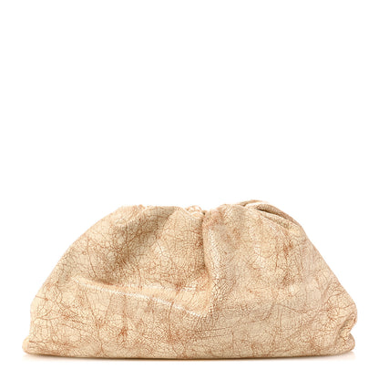 Bottega Veneta Crackled Calfskin The Pouch Oversized Clutch Zabaione 1 of 10