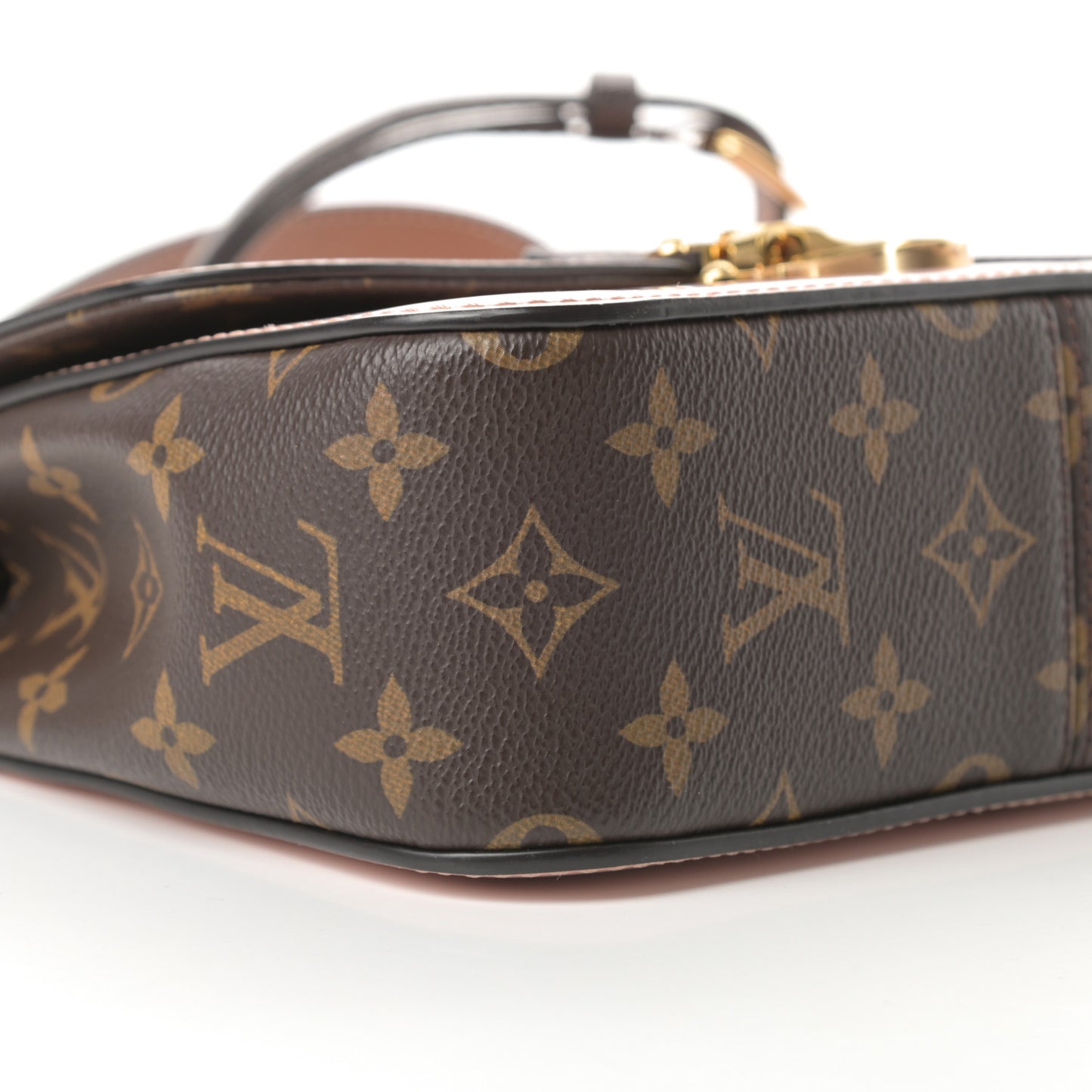 Patent Calfskin Monogram Cherrywood BB Rose Ballerine
