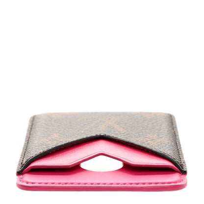 Louis Vuitton Monogram Macassar Magnetic Card Holder Pondichery Pink 5 of 8
