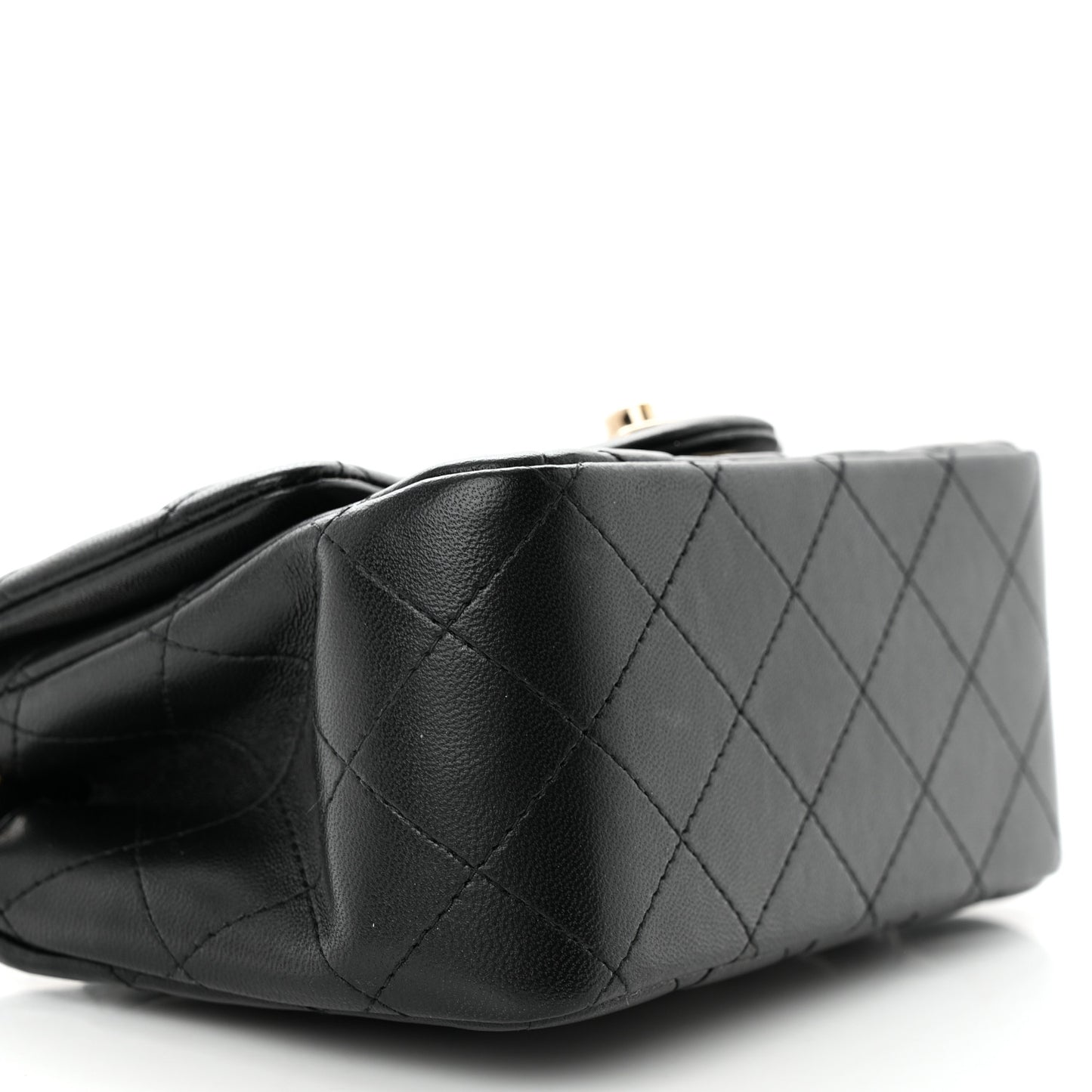Lambskin Quilted Mini Square Flap Black