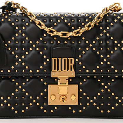 Christian Dior Lambskin Cannage Studded Large Dioraddict Flap Bag Black 7 of 9