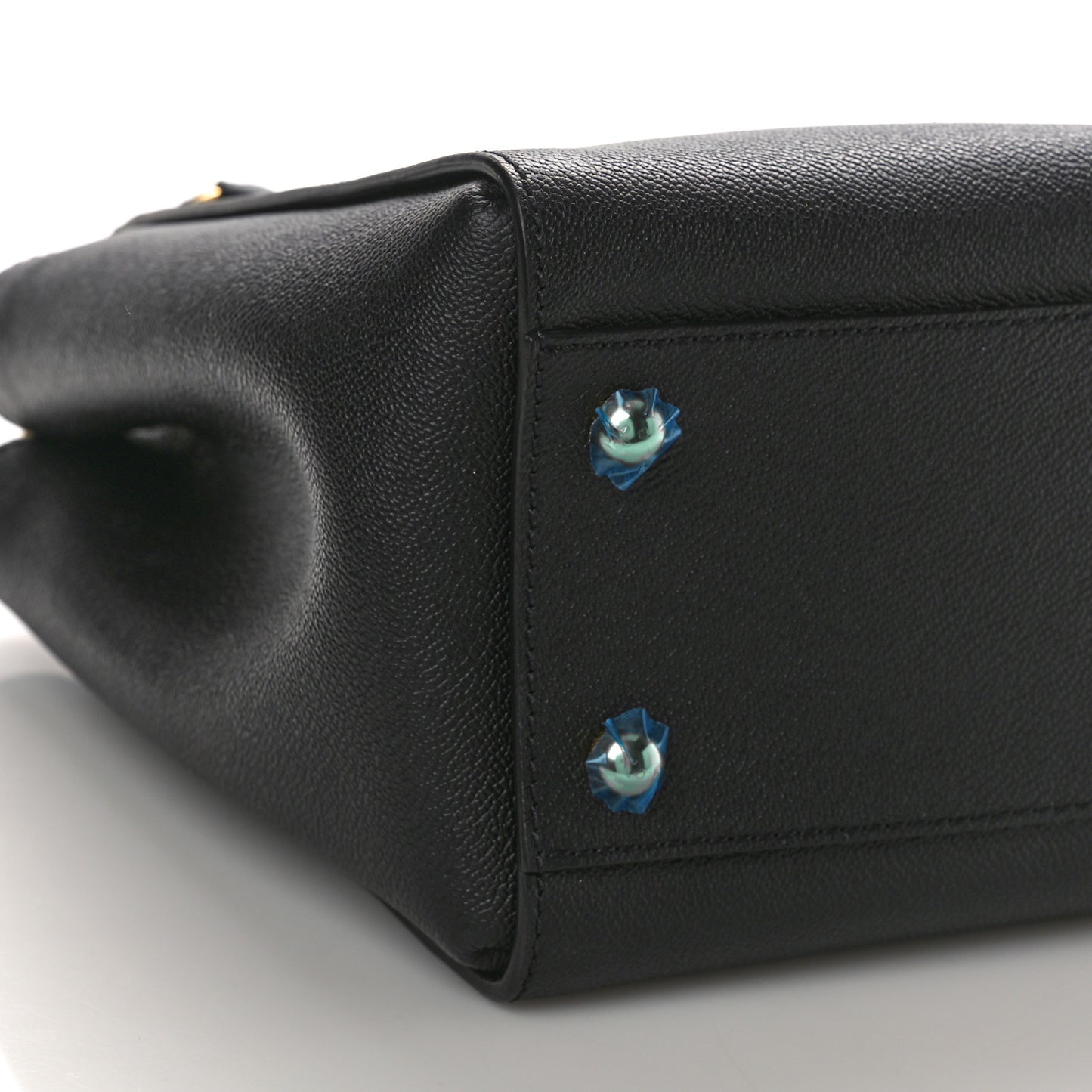 Soft Grain Calfskin Medium Buckle Tote Black