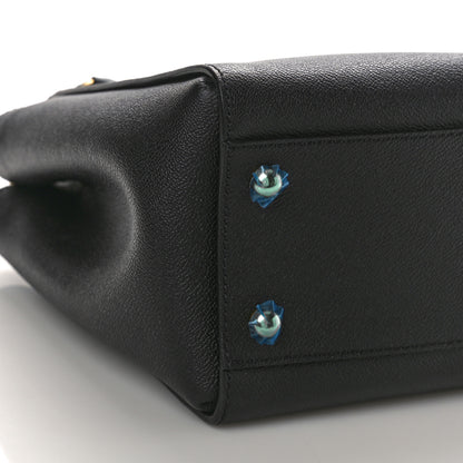 Burberry Soft Grain Calfskin Medium Buckle Tote Black 9 of 10