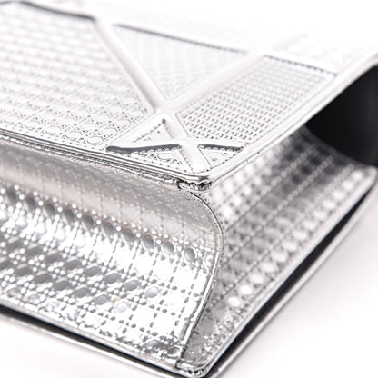 Christian Dior Metallic Patent Micro-Cannage Medium Diorama Flap Bag Silver 13 of 17