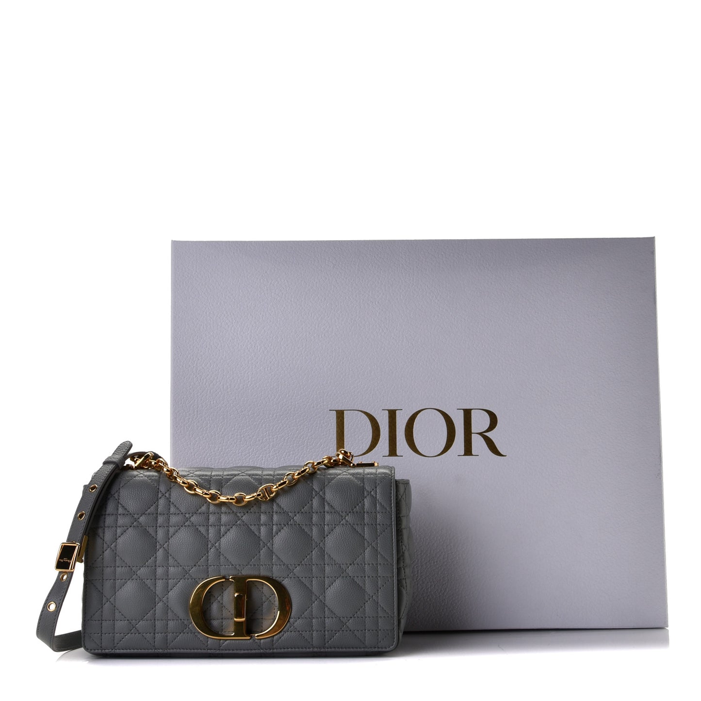 Lambskin Cannage Medium Caro Bag Grey