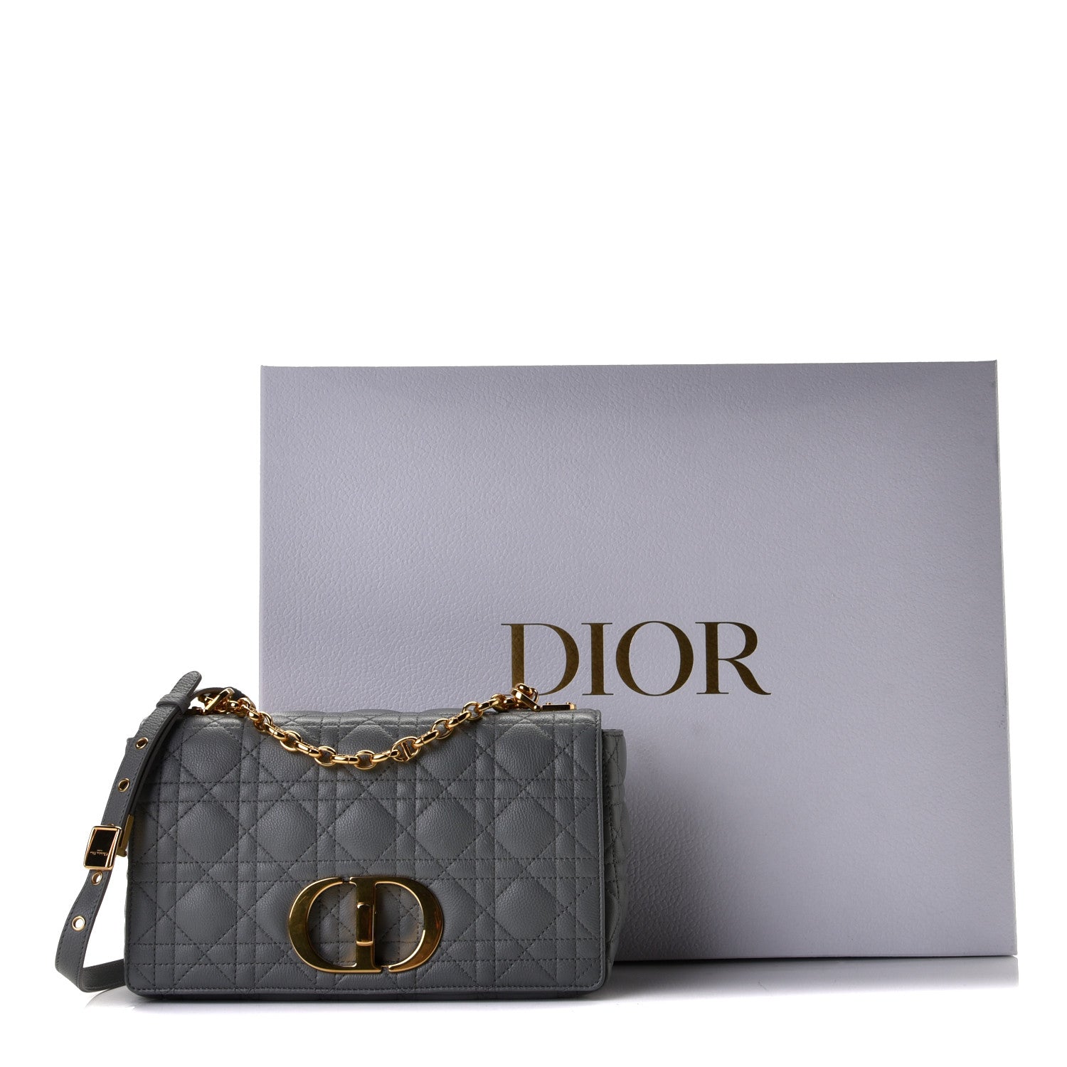 Christian Dior Lambskin Cannage Medium Caro Bag Grey 11 of 11