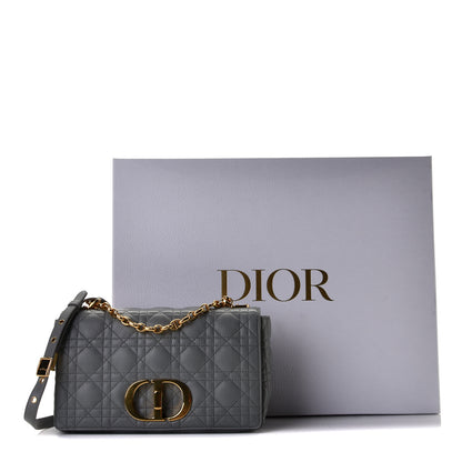 Christian Dior Lambskin Cannage Medium Caro Bag Grey 11 of 11