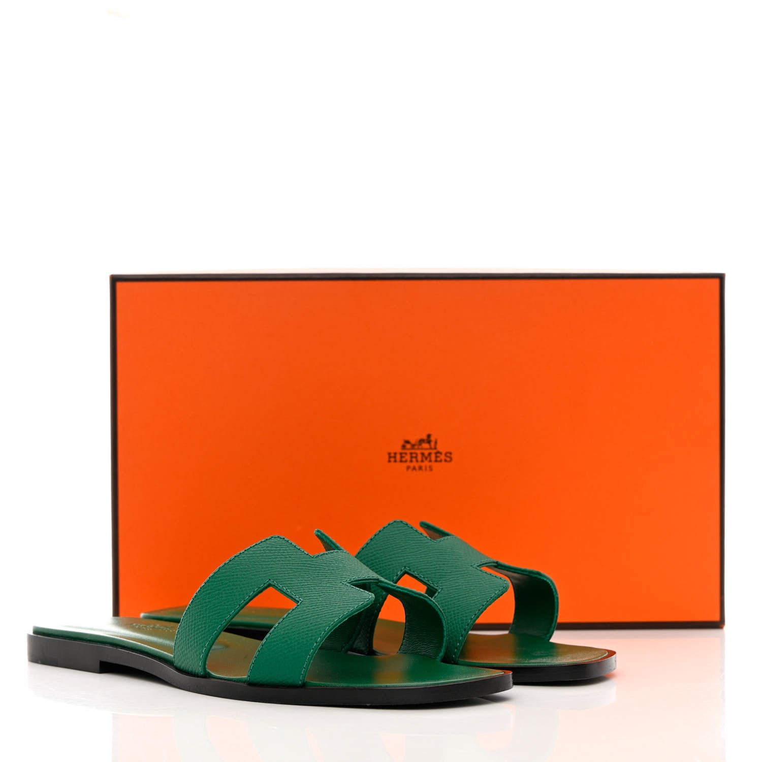 Hermes Epsom Oran Sandals 36 Vert Emeraude 10 of 10