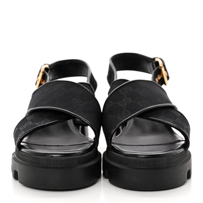 Gucci Monogram Granada Kid Trip 40/72mm Lug Sole Sandals 40.5 Black 2 of 9