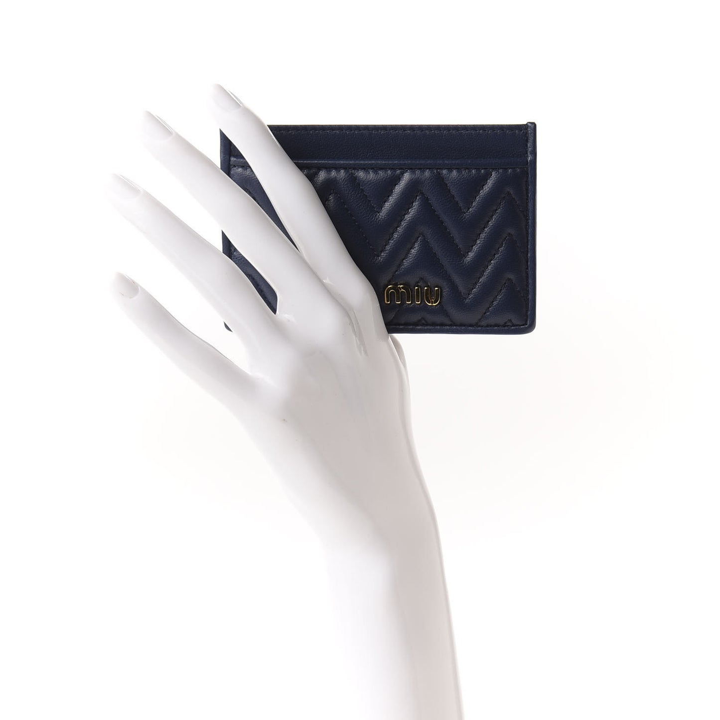 Nappa Matelasse Card Case Bleuette