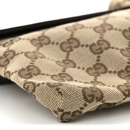 Gucci GG Monogram Web Double Pocket Belt Bag Dark Brown 7 of 9