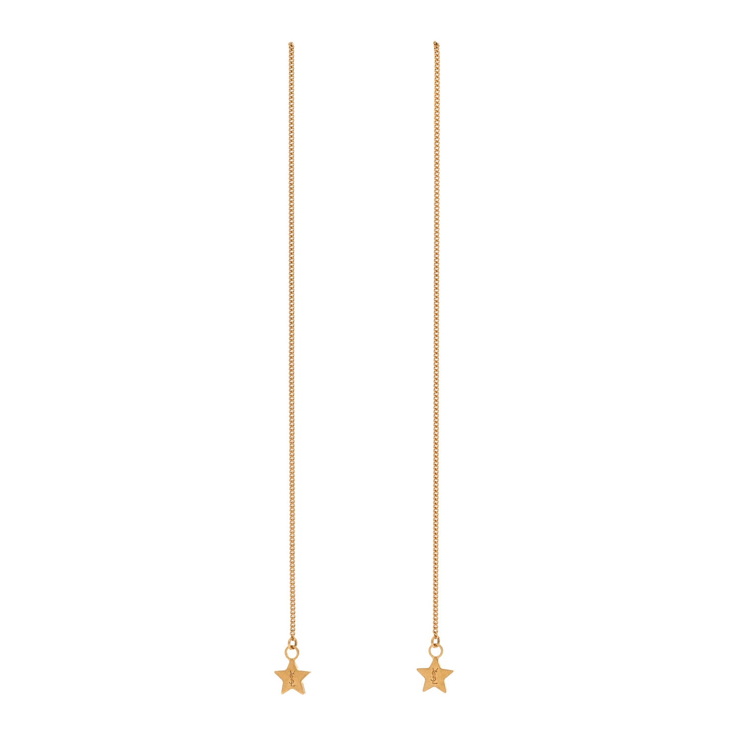 Metal Star Threader Earrings Gold