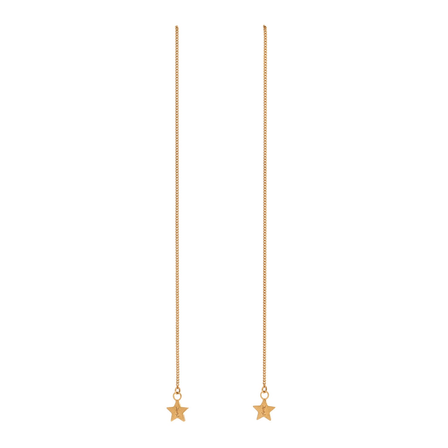 Saint Laurent Metal Star Threader Earrings Gold 1 of 5