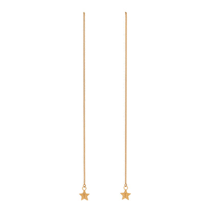 Saint Laurent Metal Star Threader Earrings Gold 1 of 5