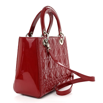 Christian Dior Patent Cannage Medium Lady Dior Red 3 of 16