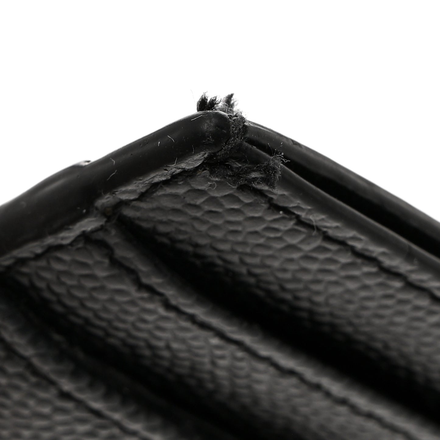 SAINT LAURENT Grain De Poudre Matelasse Chevron Monogram Credit Card Case Black