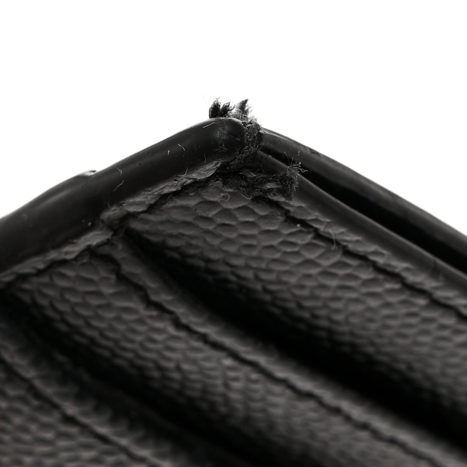 Saint Laurent SAINT LAURENT Grain De Poudre Matelasse Chevron Monogram Credit Card Case Black 9 of 9