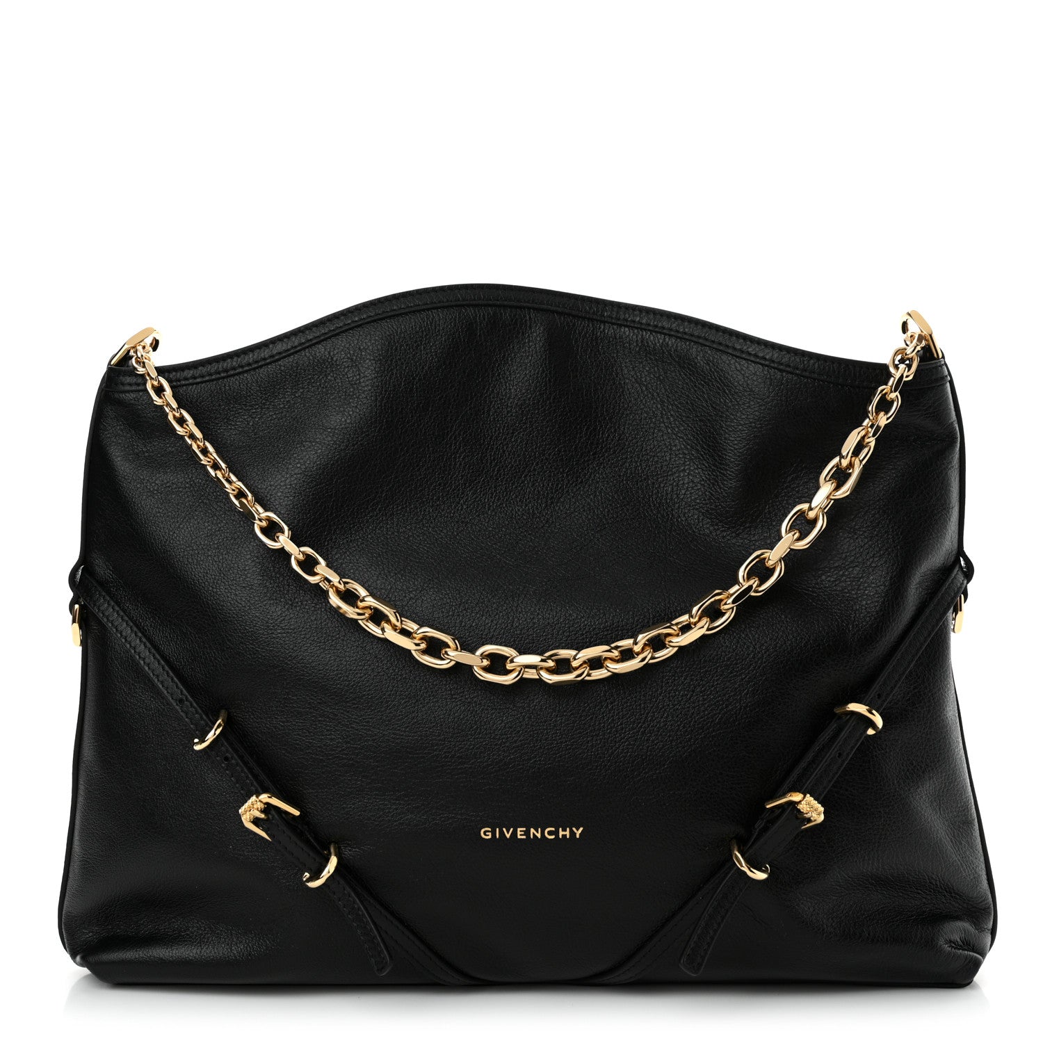 Givenchy Tumbled Calfskin Medium Voyou Bag Black 1 of 11