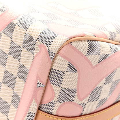 Louis Vuitton Damier Azur Tahitienne Speedy Bandouliere 30 Rose Ballerine 10 of 12