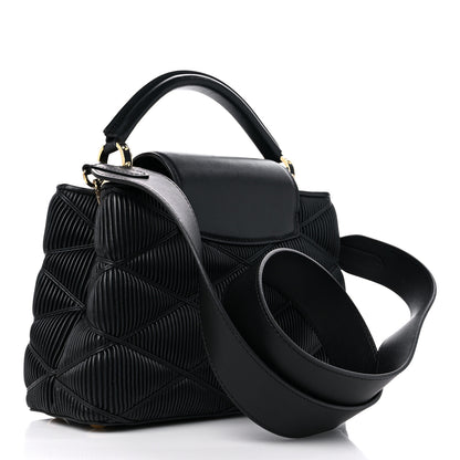 Louis Vuitton Calfskin Pleated Capucines BB Black 3 of 12
